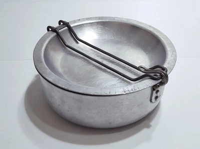 Gavetta militare vintage in alluminio set portapranzo scout campeggio Anni 60 80 - Immagine 1 di 4