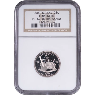 2002-S Clad Tennessee State Quarter - Proof ~ NGC PF 69 ULTRA CAMEO - Image 1 of 2