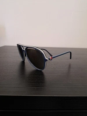 Gafas de sol vintage años 80 SKI azul marino blanco glaciar aviador retro Japón Foto 1 de 3