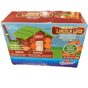 Lincoln Logs 27-pc Original Mini Cabin Home Building Set Classics Real Wood Logs - Picture 1 of 12