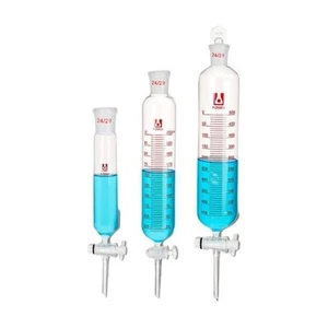Pistón de vidrio de laboratorio de borosilicato embudo separador cilíndrico de 25 ml-1000 ml - Imagen 1 de 11