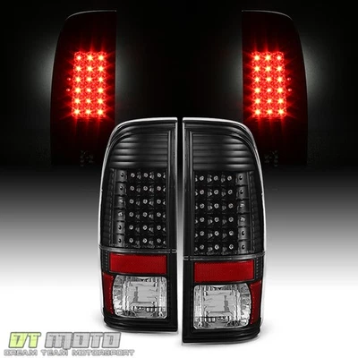 Luces traseras LED súper resistentes negras para Ford F150 99-07 F250 F350 F450 F550 97-03 Foto 1 de 4