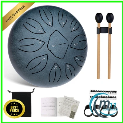 AEDCBAIDE Zungentrommel Tragbare Mini Trommel 6 Zoll 11 Tone Steel Tongue Drum, D-Dur