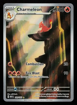 Carta Pokémon 151 Charmeleon 169/165 Ilustración Rara Escarlata y Violeta Foto 1 de 2