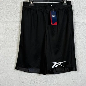 Reebok Men's 11" Regular-Fit Logo-Print Mesh Basketball Shorts black small - Picture 1 of 11