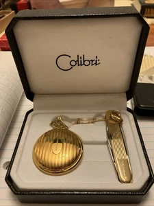 Orologio da tasca e coltello su catena vintage Colibri uomo quarzo svizzero in scatola originale - Foto 1 di 9