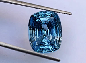 15.90 Ct Teal Blue Sapphire Master Cushion Cut Certified Loose Gemstone Natural - Picture 1 of 7