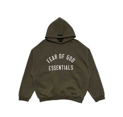 Fear of God Essentials Sudadera con Capucha Polar “Militar” NUEVA-XS-Auténtica ✅ Foto 1 de 4