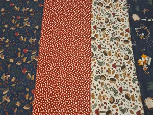 Waldtiere/ Igel  Stoffpaket 5x Baumwolljersey für Mützen und  Loops  30x70cm Neu - Bild 1 von 4