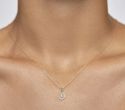 Collar Monica Vinader Diamante 'D' Inicial con Cadena de Oro 14K Foto 1 de 4