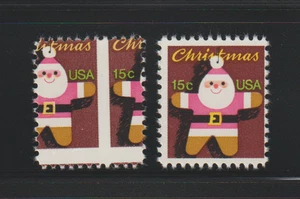 US EFO ERROR Stamps #1800 Santa Christmas: 2-way Perf Shift & normal! MNH - Picture 1 of 2