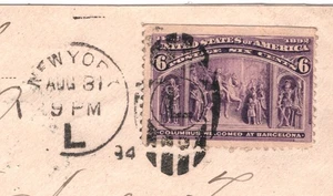 USA TRANSATLANTIC Cover 6c COLUMBIAN Stamp New York 1894 Prague Austria YH434 - Picture 1 of 16