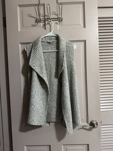 LOFT Gray Waterfall Cardigan Size Small - Picture 1 of 5