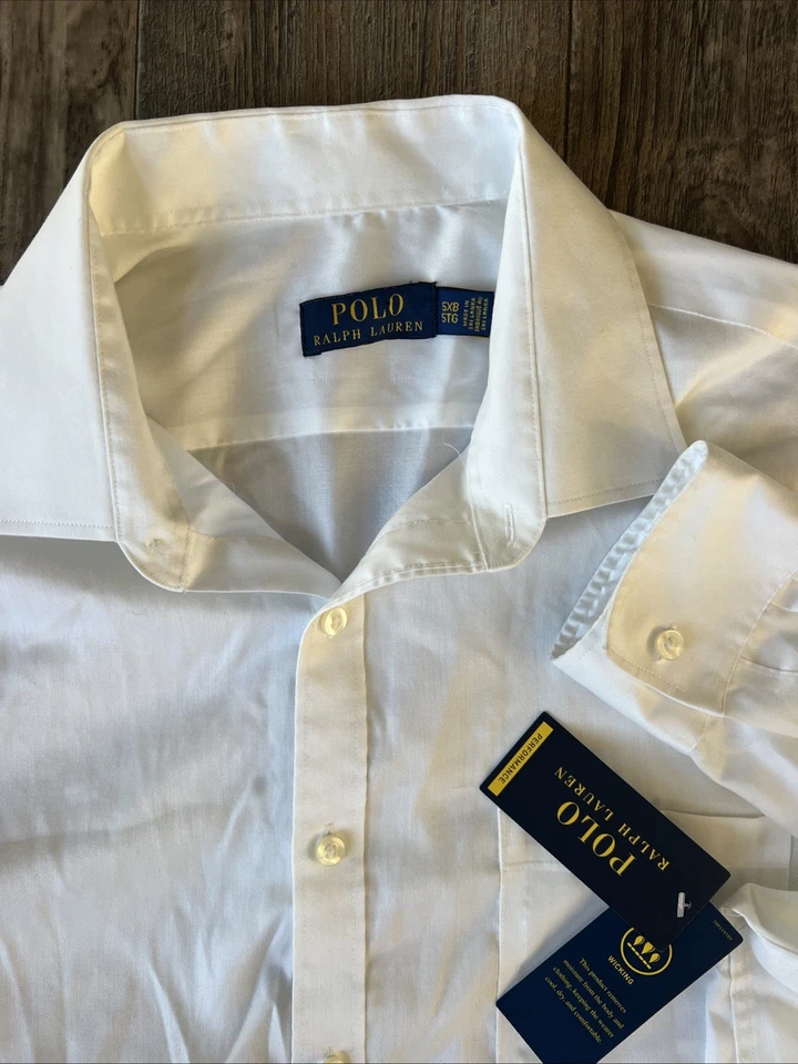 Ralph Lauren Polo Shirt Mens Adult 5XB 5X White Performance Button Pony Preppy