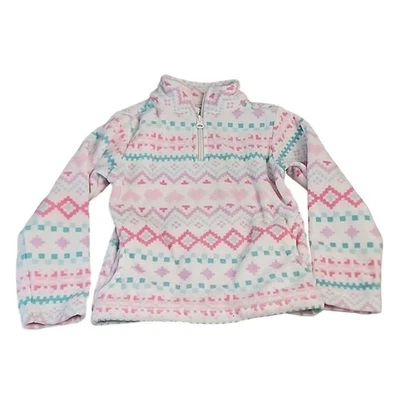 Pulôver de lã infantil com zíper quarto, tamanho meninas 4 - Imagem 1 de 4
