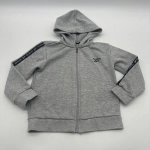 Reebok Hoodie Sweater Shirt  Youth Boys Size 4-5 Y Gray Logo Full Zip ..#29884 - Picture 1 of 9