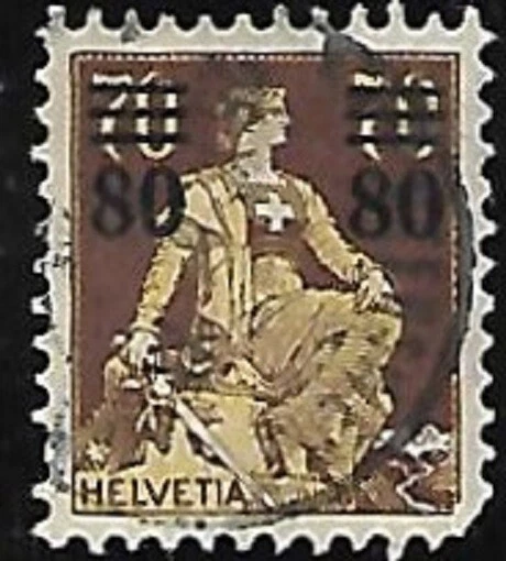 SWITZERLAND 1915 SURCHARGED STAMP - Image 1 of 1
