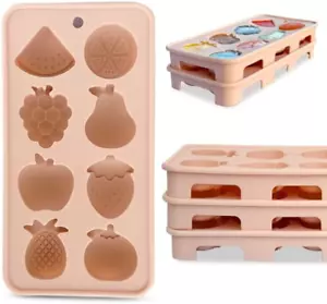 Silicone Ice Cube Tray 2Pack Flexible-Large Fruit Shaped Ice Cubes Mold Tray for - Picture 1 of 12