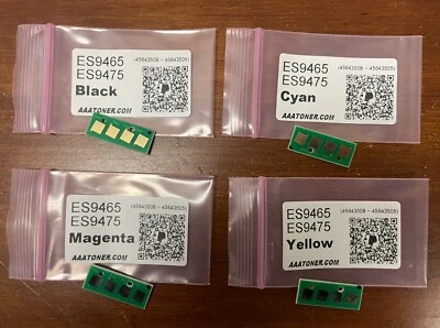 Recarga de 4 chips de tóner para impresora OKI ES9465, OKI ES9475 (Requiere tu antigua) Foto 1 de 3