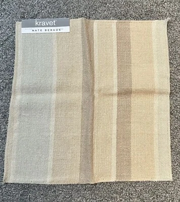 Kravet Nate Berkus Well Traveled Fabric Sample 11.5” x 12” Bondi Stripe Caramel - Image 1 of 4