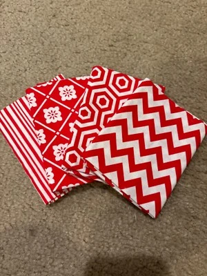 Waverly Fat Quarter Bundle 100% Cotton Fabric 18" X 21" Red / White Set of 4 - Image 1 of 4