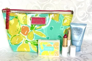 Lilly Pulitzer for Estee Lauder Bag / Clutch & Makeup in Teal / Lemon / Orange - Picture 1 of 1