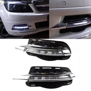 LED DRL Daytime Running Lights Fog Lamp For Benz W204 C180 C200 C300 2008-2011 - Picture 1 of 10
