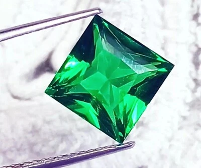 VVS Tsavorita Granate Verde 11-13Ct Corte Princesa Natural Certificado Piedra Preciosa Suelta Foto 1 de 4