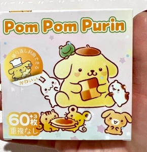 Sanrio Pom Pom Purin Stickers 60PC doodle for suitcase notebook waterproof Reuse - Picture 1 of 8