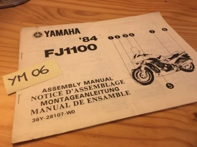 Yamaha FJ1100 84 FJ 1100 Instrucciones Preparation Instalacion Manual Montaje - Imagen 1 de 4