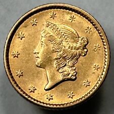 1852 $1 Gold Liberty Head Dollar BU+ Brilliant Uncirculated US Coin