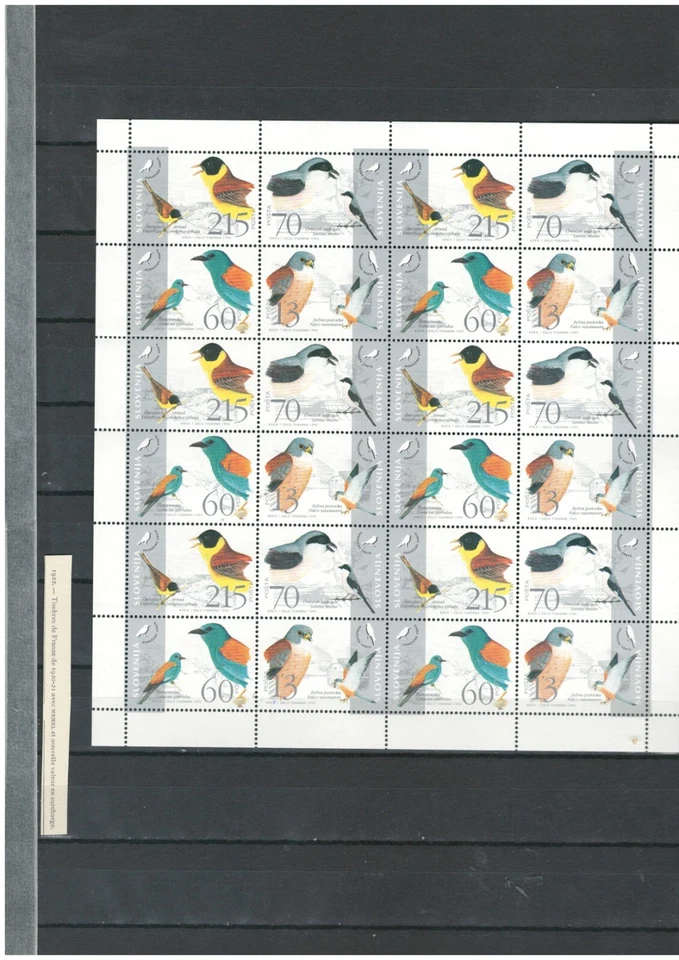 SLOVAKIA Europe BIRDS  MNH MODERN SOUVENIR SHEET  LOT(CZESKO 891) — 第 1/1 张图片