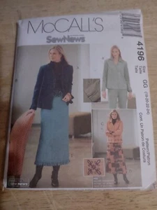 McCall’s 4196 Misses Sew News Jacket Pants Skirts Pattern Sz 18-24 Uncut - Picture 1 of 2