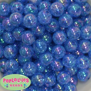 16mm Royal Acrylic Crackle Bubblegum Beads Lot 20 pc.chunky gumball - Picture 1 of 1