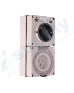 PULSET Single Phase 3 Flat Pin Combo Switch & Socket 15A IP/CO1PH15 - Picture 1 of 3