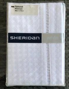 SHERIDAN 100% cotton TAILORED PILLOWCASE 48 x 73cm WINDSOR Snow white 4 availabl - Picture 1 of 4