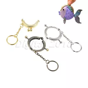 5 piezas 4x3,5 cm Marco de Metal Cartera de Arco Bolso de Monedas Beso Cierre de Bola Llavero 3 Colores - Imagen 1 de 11