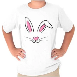 Cute Easter Bunny Rabbit Halloween Costume Girls Youth Crewneck T Shirts Tees - Picture 1 of 7