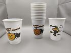 Vintage Winpack Halloween Cups Witch And Black Cat Plastic Lot Of 13