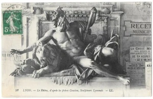 LYON(69) Le Rhône Les frères Coustou Sculpteurs Lyonnais CPA écrite timbrée 1912 - Imagen 1 de 2