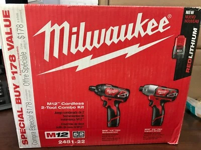 MILWAUKEE 2481-22 M-12 CORDLESS 2-TOOL COMBO KIT - Image 1 of 3