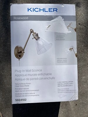 Kichler Rosewood 6-in W 1-Light Natural Brass LED Wall Sconce - Image 1 of 4