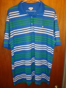 Callaway Polo Shirt Men's Extra Large XL Striped Golf Performance - Picture 1 of 4