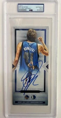 Dirk Nowitzki Autographed Hand Signed Retirement Ceremony Ticket Slab - PSA COA - Image 1 of 3