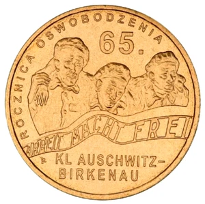 124 WW2 AUSCHWITZ HOLOCAUST JAHRESTAG POLNISCHES MÜNZABZEICHEN POLNISCH JÜDISCH - Bild 1 von 3
