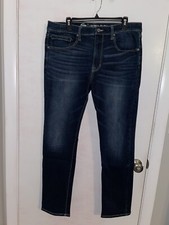 EUC Arizona Jeans Men's Size 36x32 Dark Blue Denim Skinny Ultra Flex 360 Stretch
