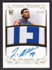 2013-14 National Treasures Basketball Gold 105 Tony Mitchell RC AUTO PATCH 17/25