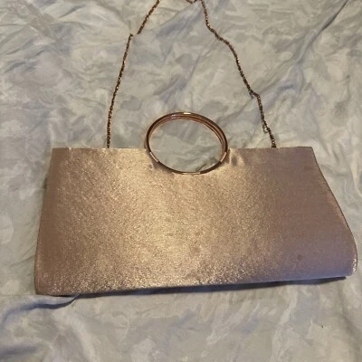 Bijoux Terner BOLSO DE SATÉN Bolso de Hombro Bolso sin asas Bolso Formal Boda Oro Rosa Foto 1 de 4