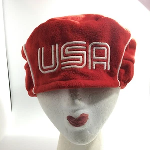 Vintage USA Winter Olympics 2006 Torino Italy Roots Red Beret Cap Hat S/M Adjust - Picture 1 of 12