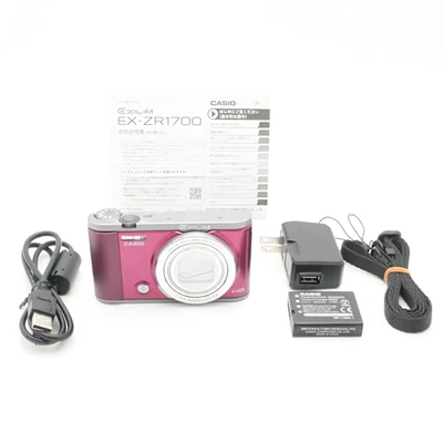 CASIO Digital Camera EXILIM EX-ZR1700 Red 25mm Wide Optical 18x Zoom Lens Used - Image 1 of 4